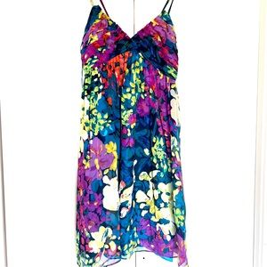 Donna Morgan Sapphire Floral Chiffon Dress
